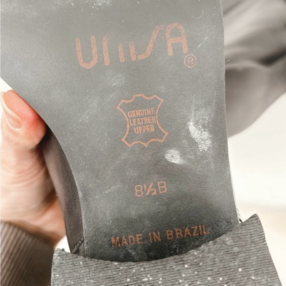 Unisa Leather Boots Chelsea Black Ankle Women 8.5 Chunky Minimal Minimalist - Picture 13 of 15